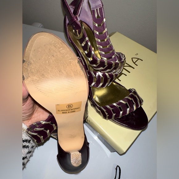 Liliana Purple and gold sandals high heels - Picture 6 of 9